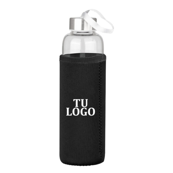 Botella de Vidrio Borosilicato con Funda de Neopreno 580cc